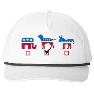 Elephant Dog Donkey Choose My Dog Would Do A Better Job Snapback Five-Panel Rope Hat