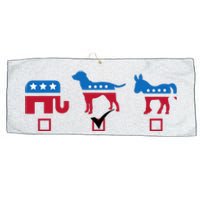 Elephant Dog Donkey Choose My Dog Would Do A Better Job Large Microfiber Waffle Golf Towel