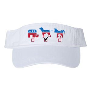 Elephant Dog Donkey Choose My Dog Would Do A Better Job Valucap Bio-Washed Visor