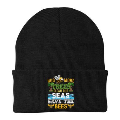 Earth Day Design Hug More Trees Clean Our Seas Save The Bees Gift Beanie