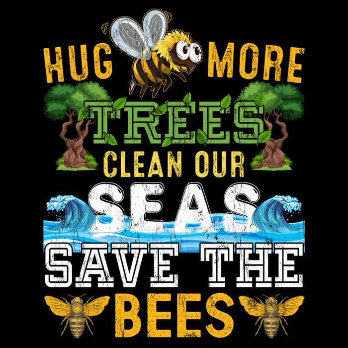 Earth Day Design Hug More Trees Clean Our Seas Save The Bees Gift Drawstring Bag