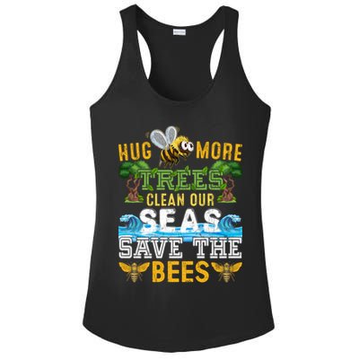 Earth Day Design Hug More Trees Clean Our Seas Save The Bees Gift Ladies PosiCharge Competitor Racerback Tank