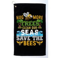 Earth Day Design Hug More Trees Clean Our Seas Save The Bees Gift Golf Towel