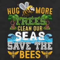 Earth Day Design Hug More Trees Clean Our Seas Save The Bees Gift Microfiber Hand Towel