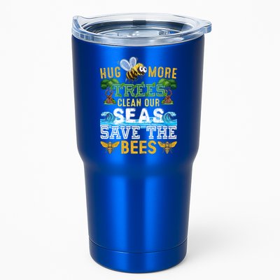 Earth Day Design Hug More Trees Clean Our Seas Save The Bees Gift Tumbler