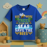 Earth Day Design Hug More Trees Clean Our Seas Save The Bees Gift Toddler T-Shirt