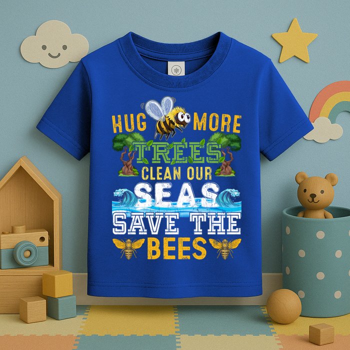Earth Day Design Hug More Trees Clean Our Seas Save The Bees Gift Toddler T-Shirt