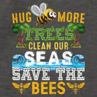 Earth Day Design Hug More Trees Clean Our Seas Save The Bees Gift Vector Backpack