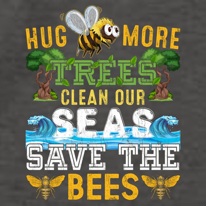 Earth Day Design Hug More Trees Clean Our Seas Save The Bees Gift Vector Backpack