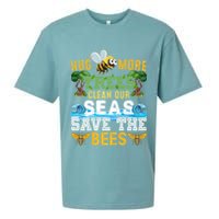 Earth Day Design Hug More Trees Clean Our Seas Save The Bees Gift Sueded Cloud Jersey T-Shirt