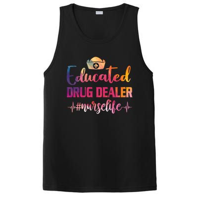 Educated Drug Dealer Nurse Life Funny Nurses Heartbeat Cool Gift PosiCharge Competitor Tank