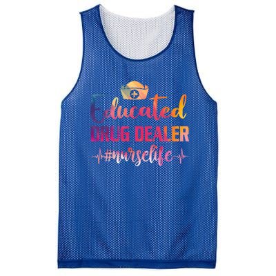 Educated Drug Dealer Nurse Life Funny Nurses Heartbeat Cool Gift Mesh Reversible Basketball Jersey Tank