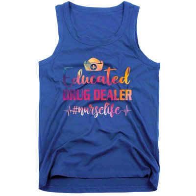 Educated Drug Dealer Nurse Life Funny Nurses Heartbeat Cool Gift Tank Top