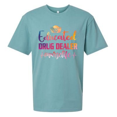 Educated Drug Dealer Nurse Life Funny Nurses Heartbeat Cool Gift Sueded Cloud Jersey T-Shirt