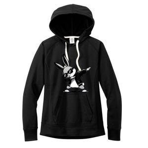 Easter Day Dabbing Bunny Rabbit Hip Hop Easter Basket Women's Fleece Hoodie