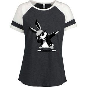 Easter Day Dabbing Bunny Rabbit Hip Hop Easter Basket Enza Ladies Jersey Colorblock Tee