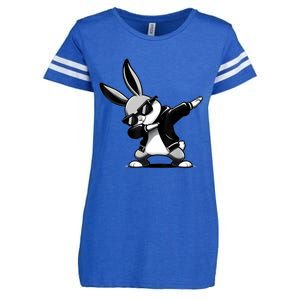 Easter Day Dabbing Bunny Rabbit Hip Hop Easter Basket Enza Ladies Jersey Football T-Shirt