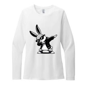 Easter Day Dabbing Bunny Rabbit Hip Hop Easter Basket Womens CVC Long Sleeve Shirt