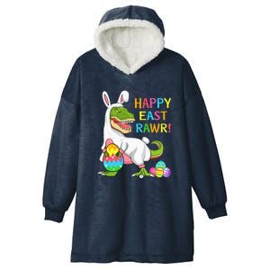 Easter Day Dinosaur Happy Eastrawr T Rex Easter Hooded Wearable Blanket