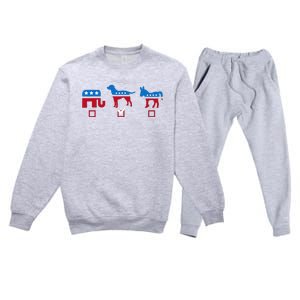 Elephant Dog Donkey Choose My Dog Would Do A Better Job Premium Crewneck Sweatsuit Set