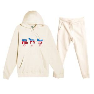 Elephant Dog Donkey Choose My Dog Would Do A Better Job Premium Hooded Sweatsuit Set