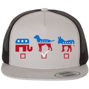 Elephant Dog Donkey Choose My Dog Would Do A Better Job Flat Bill Trucker Hat