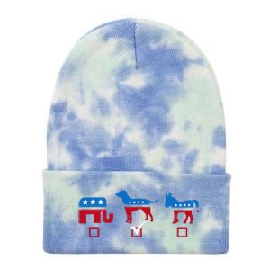 Elephant Dog Donkey Choose My Dog Would Do A Better Job Tie Dye 12in Knit Beanie