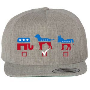 Elephant Dog Donkey Choose My Dog Would Do A Better Job Wool Snapback Cap