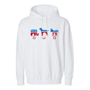 Elephant Dog Donkey Choose My Dog Would Do A Better Job Garment-Dyed Fleece Hoodie