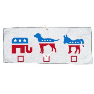 Elephant Dog Donkey Choose My Dog Would Do A Better Job Large Microfiber Waffle Golf Towel