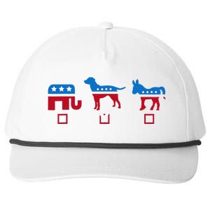 Elephant Dog Donkey Choose My Dog Would Do A Better Job Snapback Five-Panel Rope Hat