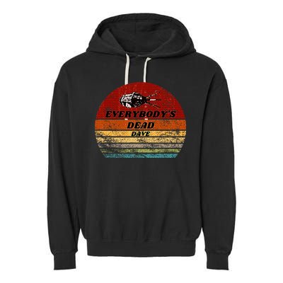 EverybodyS Dead Dave Retro Sunset Holly Red Dwarf Garment-Dyed Fleece Hoodie