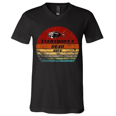 EverybodyS Dead Dave Retro Sunset Holly Red Dwarf V-Neck T-Shirt
