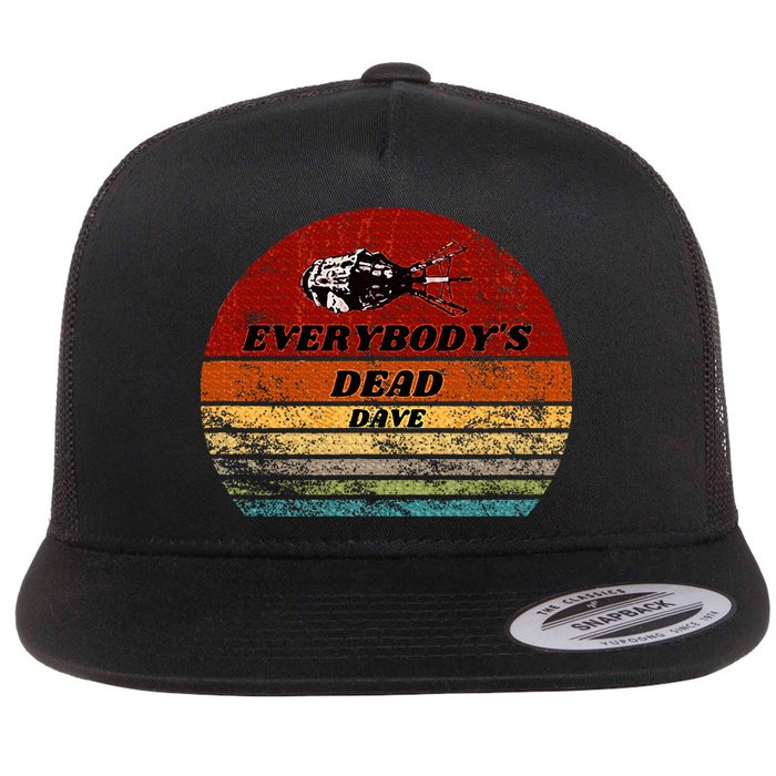 EverybodyS Dead Dave Retro Sunset Holly Red Dwarf Flat Bill Trucker Hat