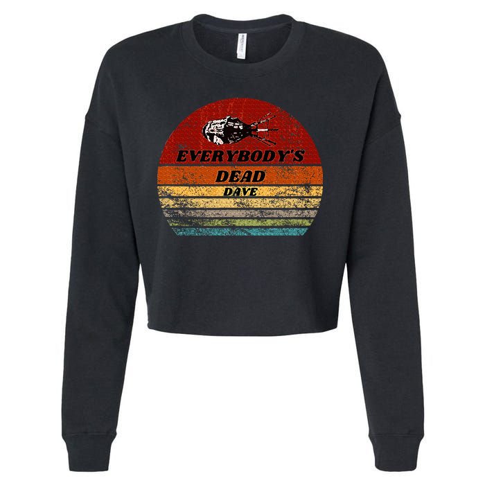 EverybodyS Dead Dave Retro Sunset Holly Red Dwarf Cropped Pullover Crew