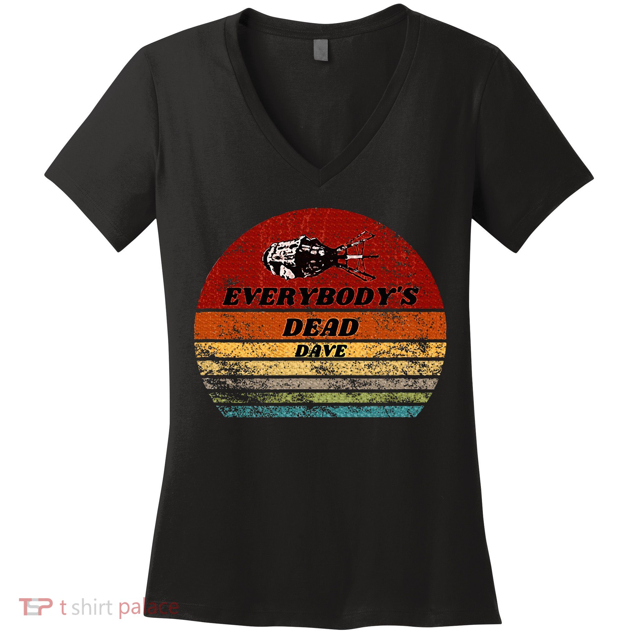 EverybodyS Dead Dave Retro Sunset Holly Red Dwarf Women's V-Neck T-Shirt
