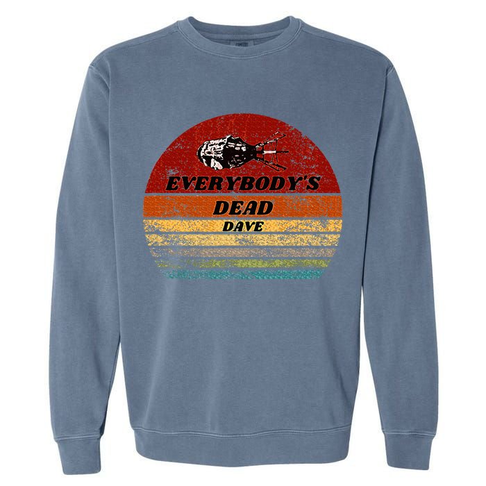 EverybodyS Dead Dave Retro Sunset Holly Red Dwarf Garment-Dyed Sweatshirt