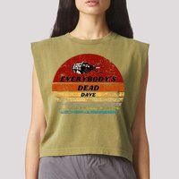 EverybodyS Dead Dave Retro Sunset Holly Red Dwarf Garment-Dyed Women's Muscle Tee