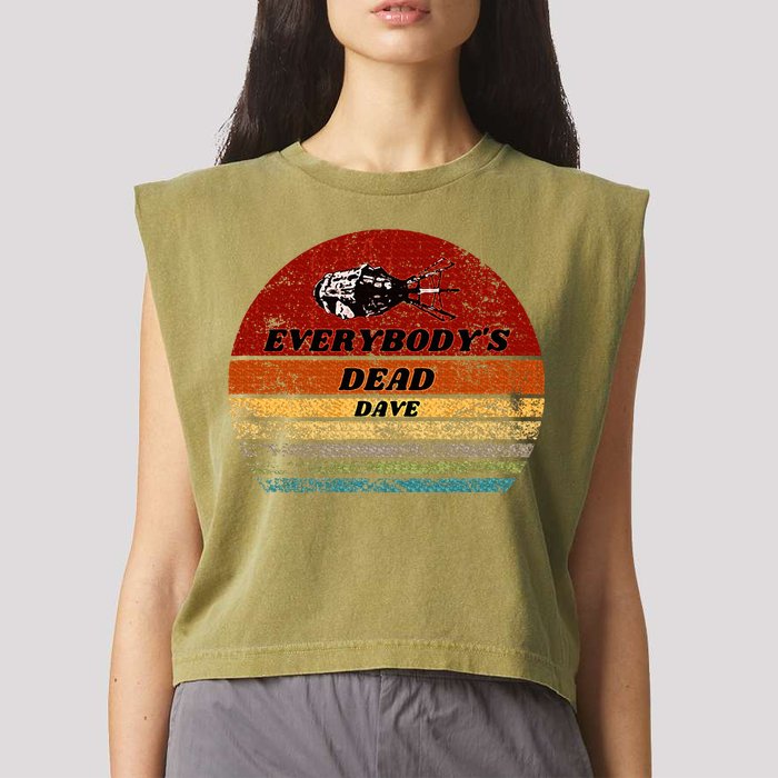 EverybodyS Dead Dave Retro Sunset Holly Red Dwarf Garment-Dyed Women's Muscle Tee
