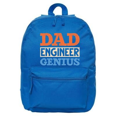 Engineer Dads Dad Engineer Genius Engineering Dad Gift 16 in Basic Backpack