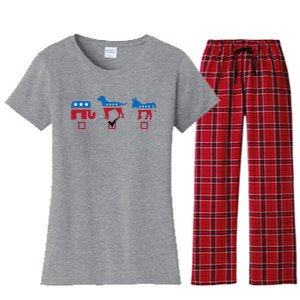 Elephant Dog Donkey Choose My Dog Would Do A Better Job Women's Flannel Pajama Set