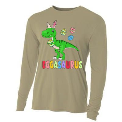 Easter Dinosaur Dino Easter Eggs Basket Cute Cooling Performance Long Sleeve Crew