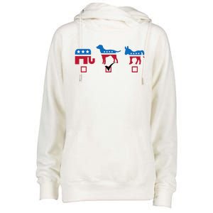 Elephant Dog Donkey Choose My Dog Would Do A Better Job Womens Funnel Neck Pullover Hood