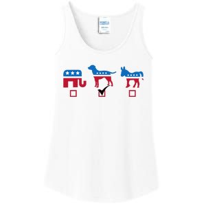 Elephant Dog Donkey Choose My Dog Would Do A Better Job Ladies Essential Tank