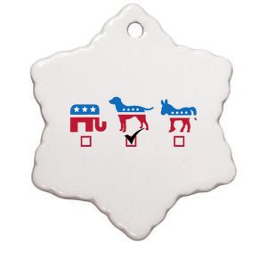 Elephant Dog Donkey Choose My Dog Would Do A Better Job Ceramic Star Ornament