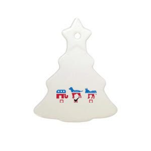 Elephant Dog Donkey Choose My Dog Would Do A Better Job Ceramic Tree Ornament