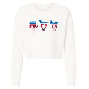 Elephant Dog Donkey Choose My Dog Would Do A Better Job Cropped Pullover Crew