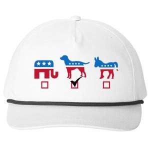 Elephant Dog Donkey Choose My Dog Would Do A Better Job Snapback Five-Panel Rope Hat