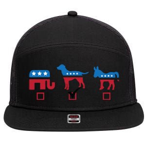 Elephant Dog Donkey Choose My Dog Would Do A Better Job 7 Panel Mesh Trucker Snapback Hat