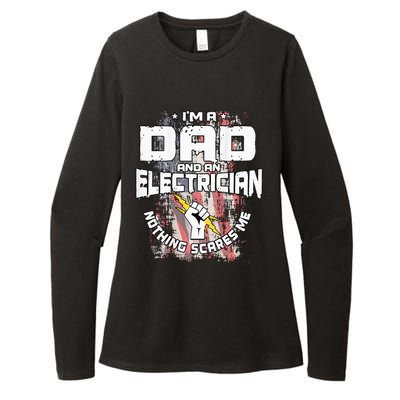 Electrician Dad Design On Back Of Clothing Womens CVC Long Sleeve Shirt